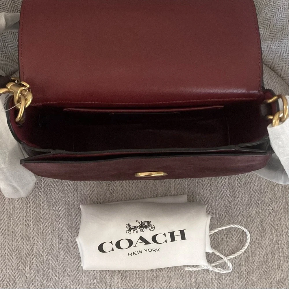 Coach Tabby Oxblood Saddle 20 Shoulder Crossbody Bag - Picture 9 of 14